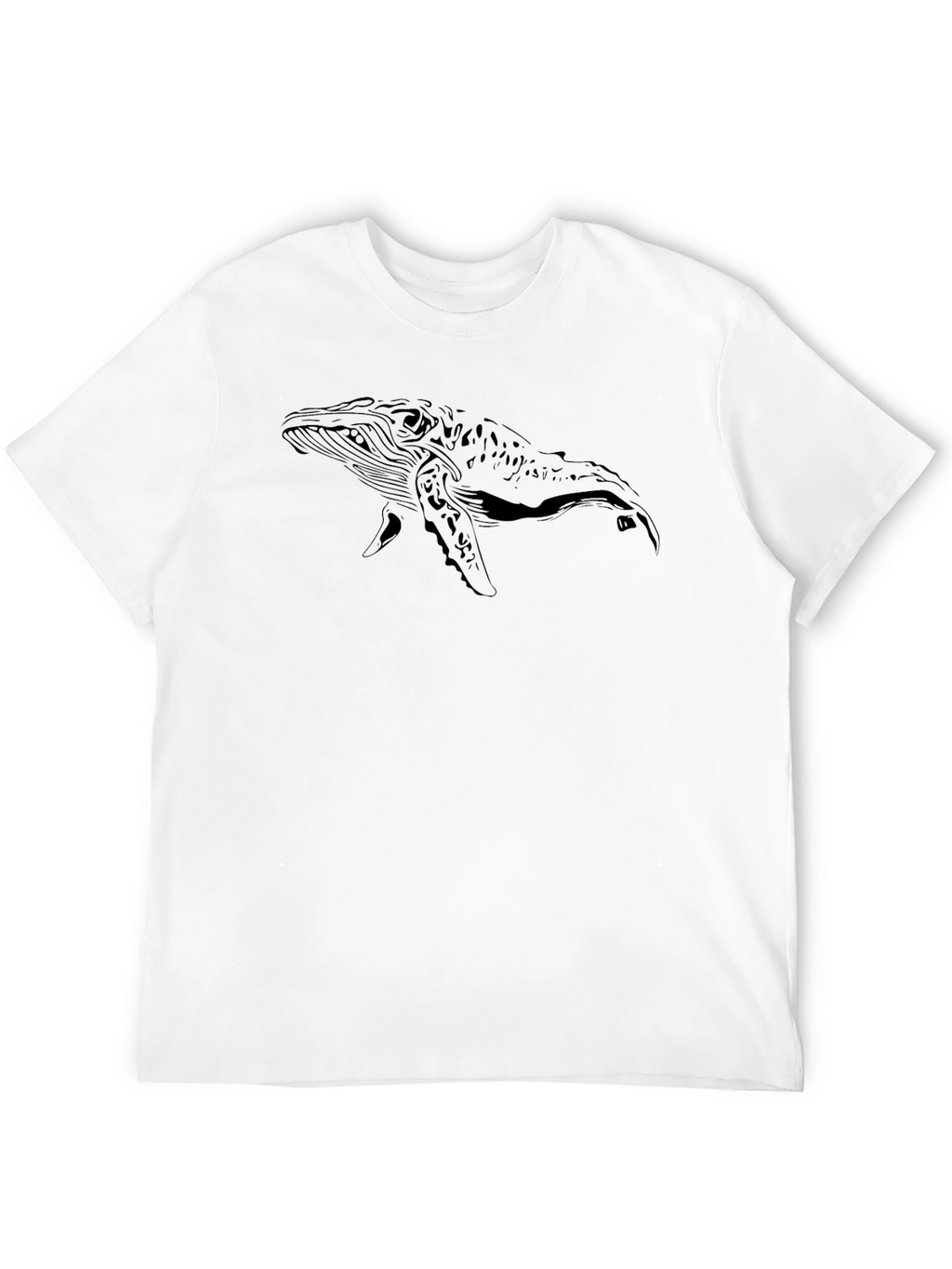 Whale Graphic Black T-Shirt - Classic Crew Neck Tee
