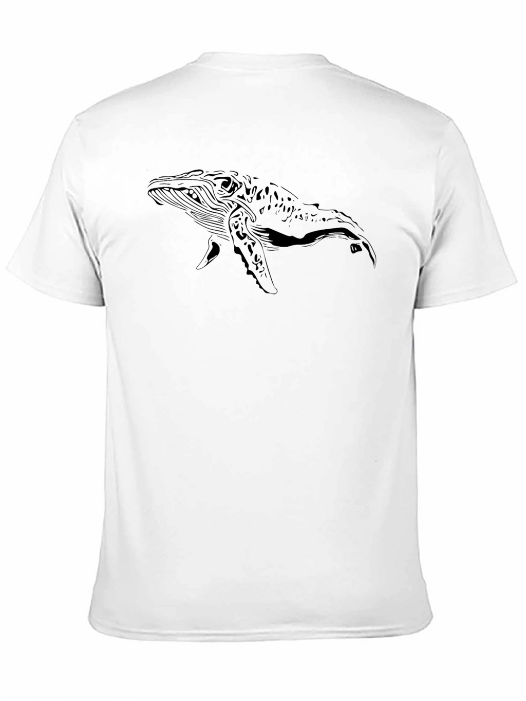 Whale Graphic Black T-Shirt - Classic Crew Neck Tee
