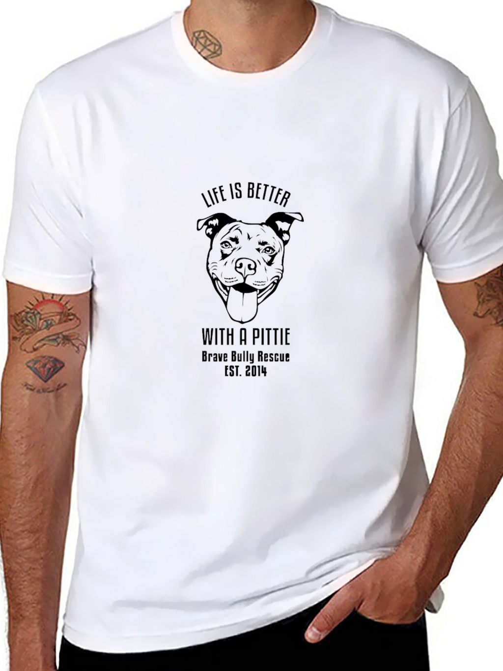 Life is Better with a Pittie Black T-Shirt