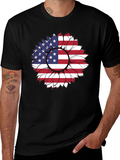 American Flag Sunflower Graphic T-Shirt