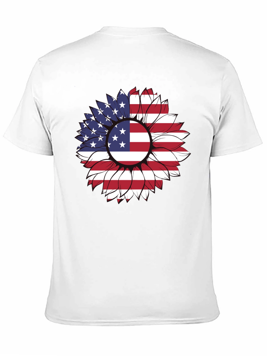 American Flag Sunflower Graphic T-Shirt