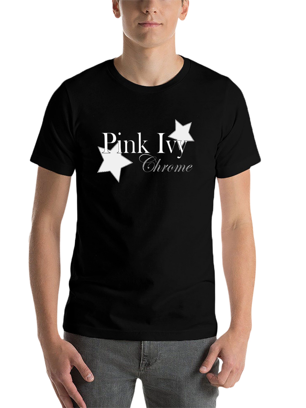 Pink Ivy Chrome Graphic Black T-Shirt