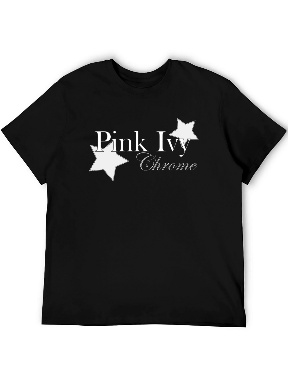 Pink Ivy Chrome Graphic Black T-Shirt