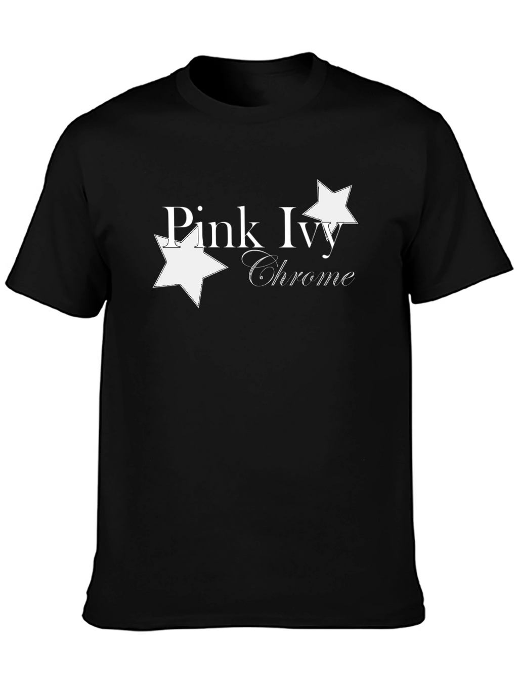 Pink Ivy Chrome Graphic Black T-Shirt
