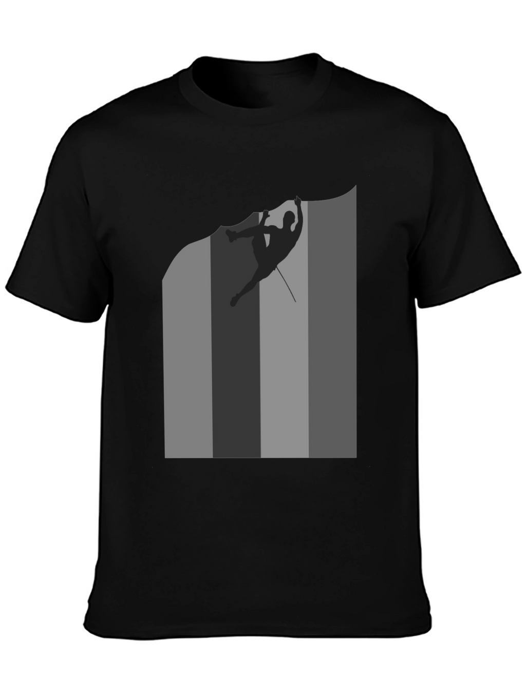 Rock Climbing Silhouette Graphic Tee - Black