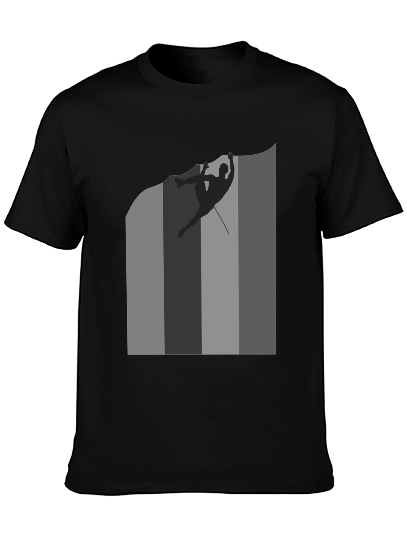 Rock Climbing Silhouette Graphic Tee - Black