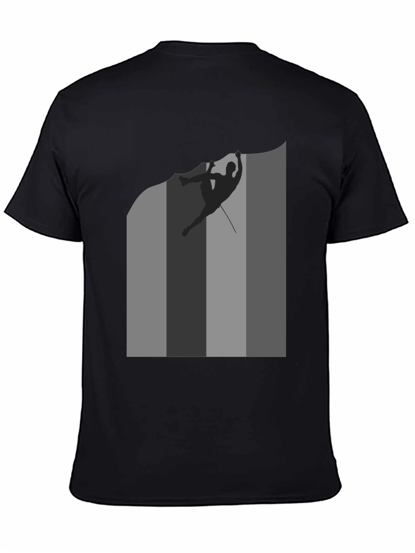 Rock Climbing Silhouette Graphic Tee - Black