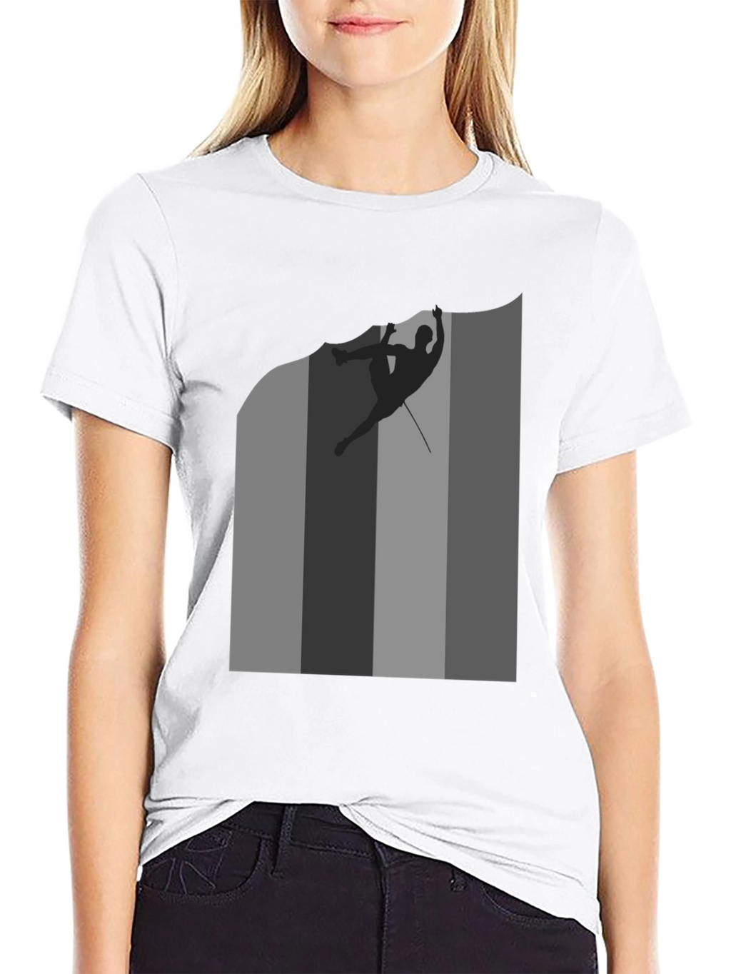 Rock Climbing Silhouette Graphic Tee - Black