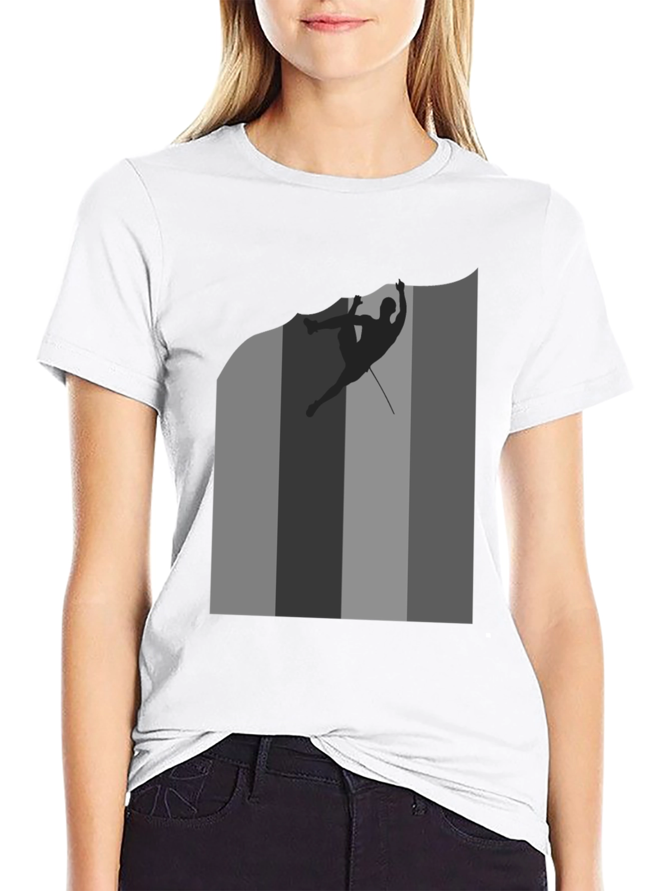 Rock Climbing Silhouette Graphic Tee - Black