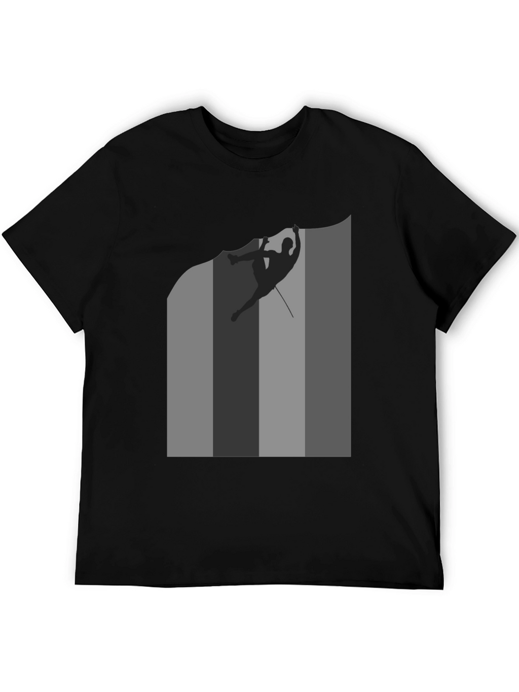Rock Climbing Silhouette Graphic Tee - Black
