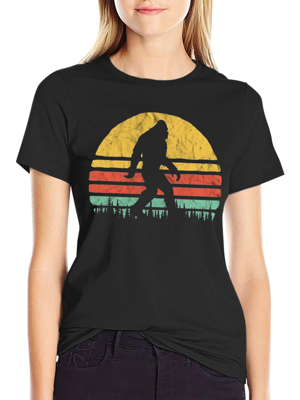 Bigfoot Sunset Graphic T-Shirt - Cryptozoology Apparel