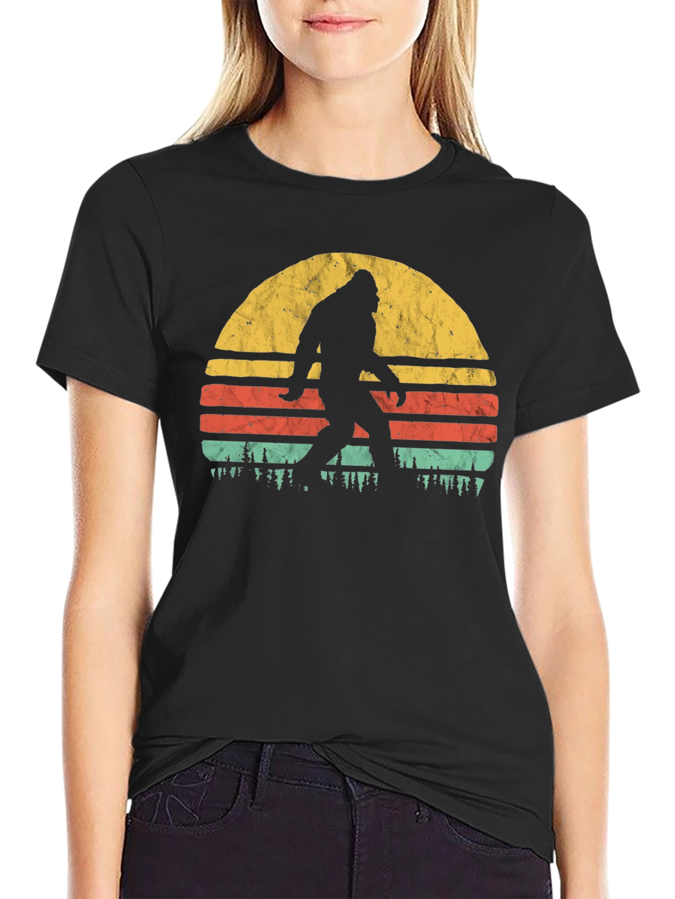 Bigfoot Sunset Graphic T-Shirt - Cryptozoology Apparel