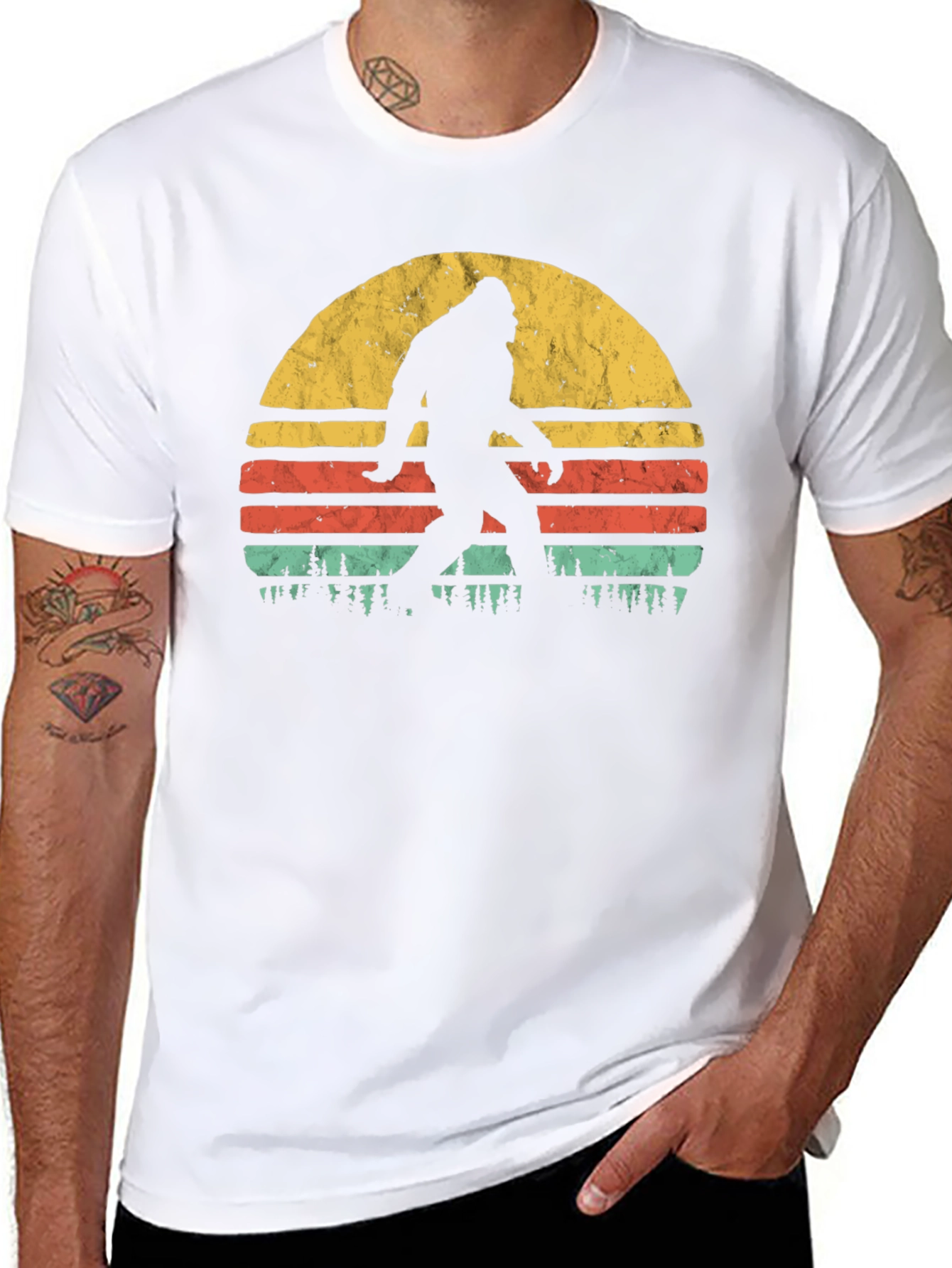 Bigfoot Sunset Graphic T-Shirt - Cryptozoology Apparel