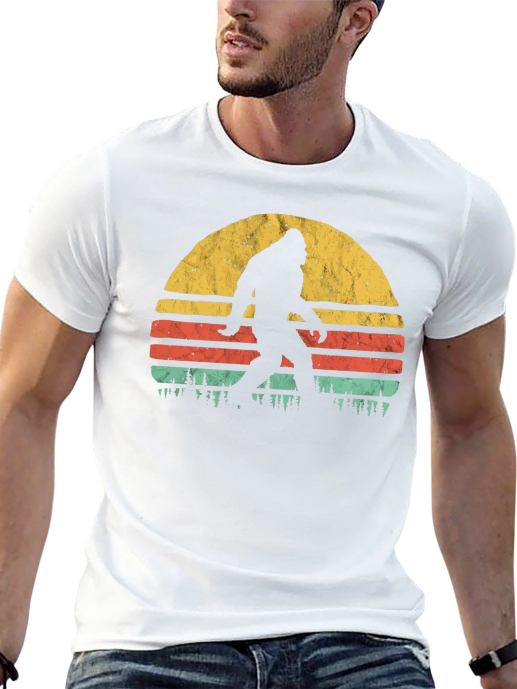 Bigfoot Sunset Graphic T-Shirt - Cryptozoology Apparel