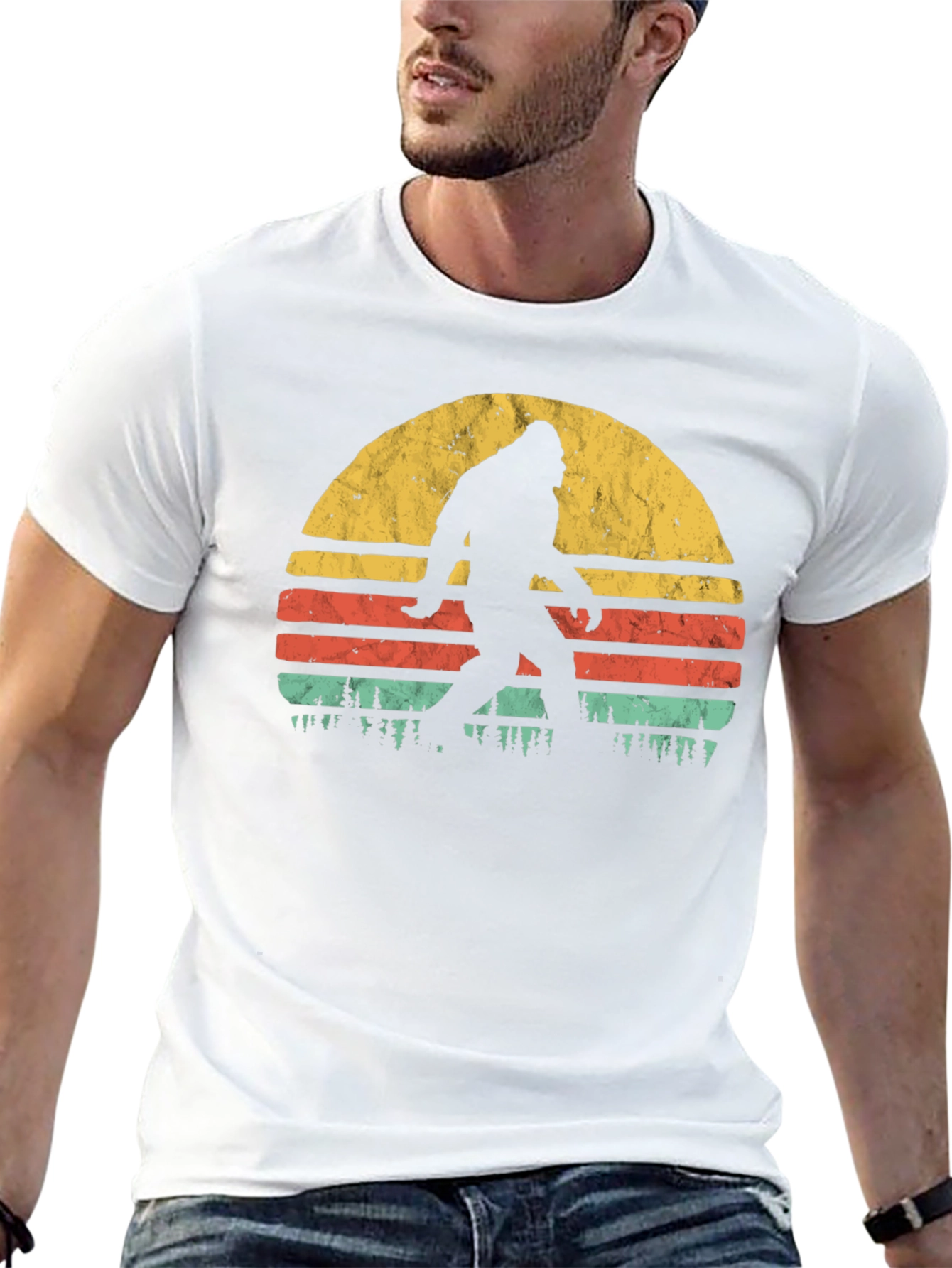 Bigfoot Sunset Graphic T-Shirt - Cryptozoology Apparel