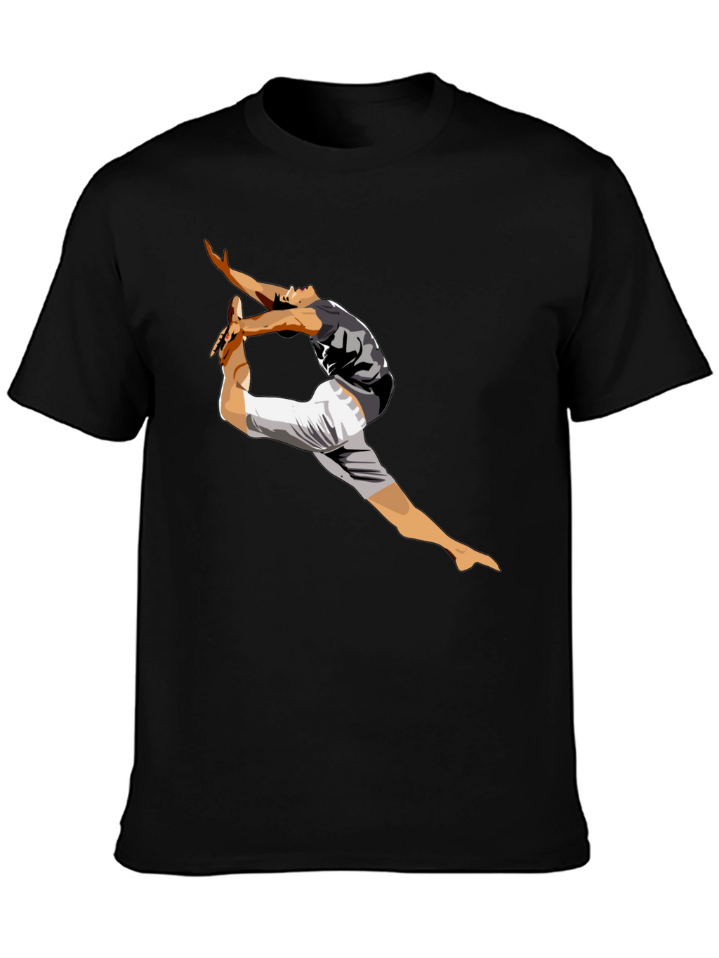 Mens Black T-Shirt with Dancer Graphic
