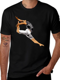Mens Black T-Shirt with Dancer Graphic