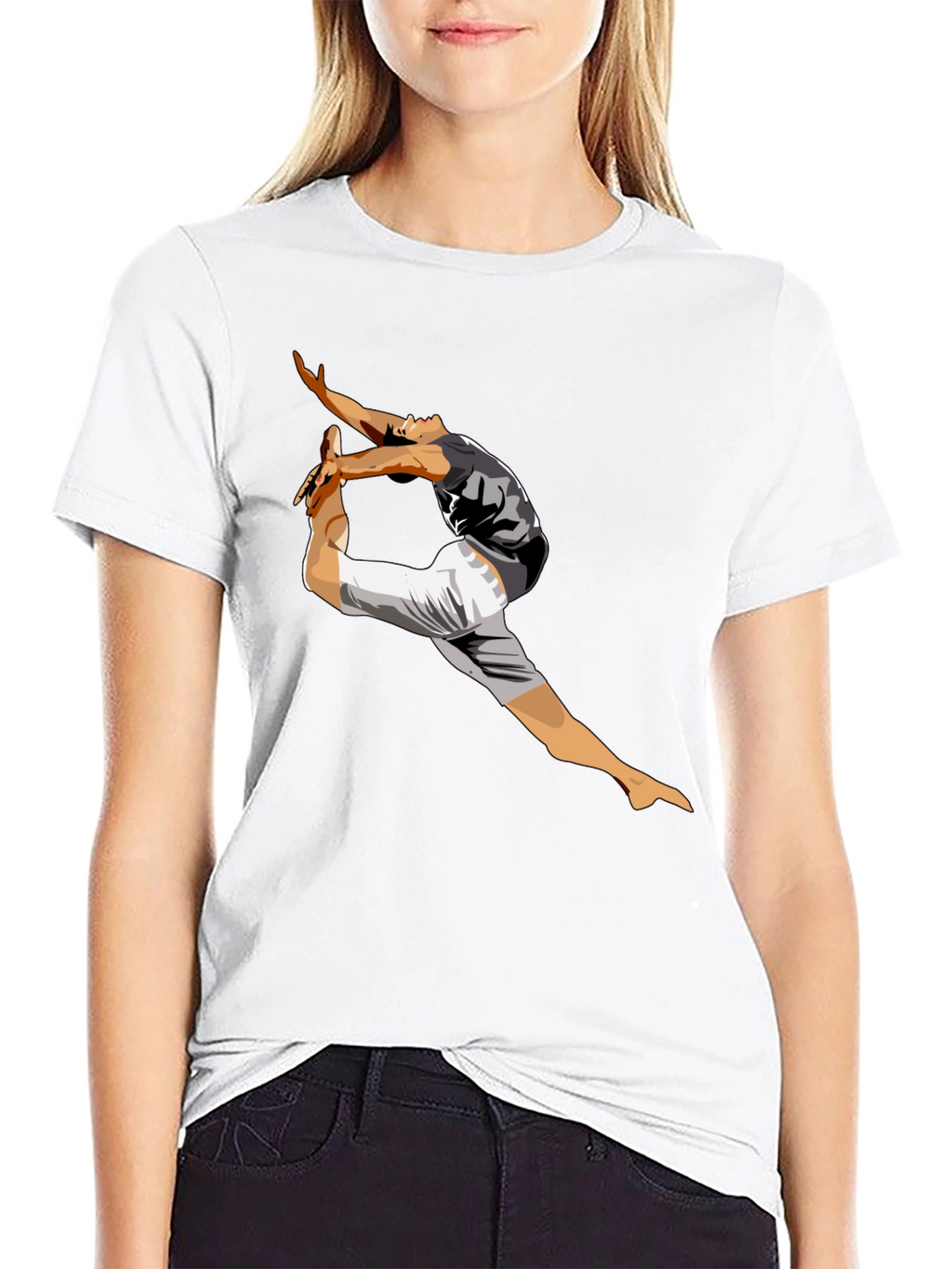Mens Black T-Shirt with Dancer Graphic