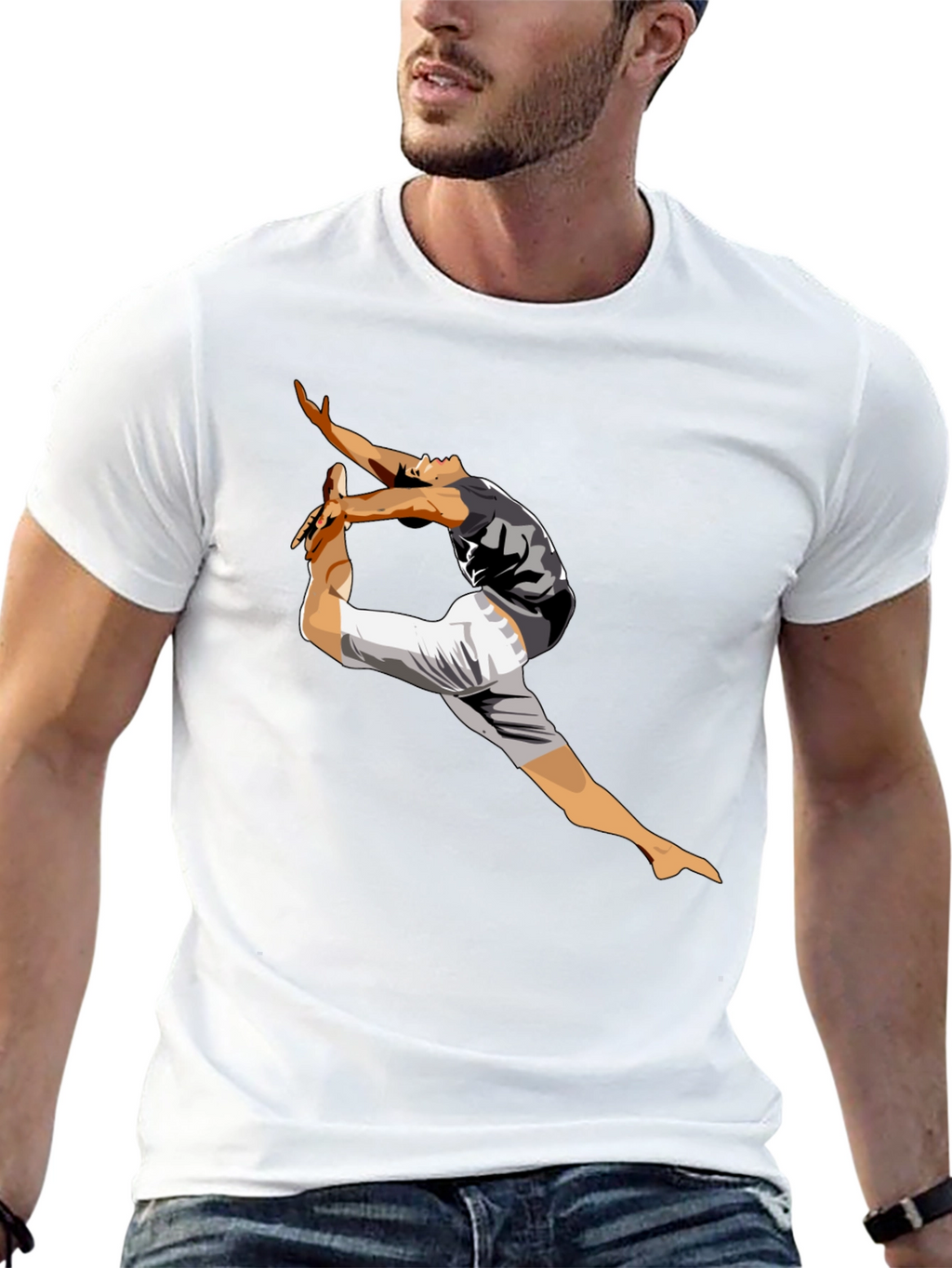 Mens Black T-Shirt with Dancer Graphic