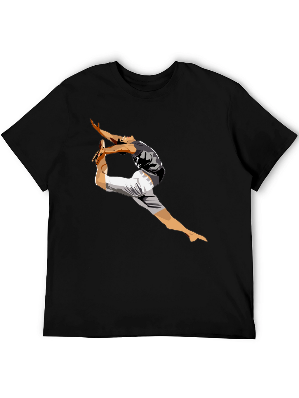 Mens Black T-Shirt with Dancer Graphic