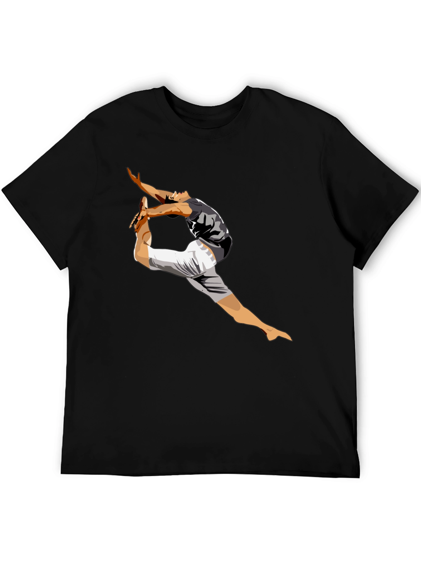 Mens Black T-Shirt with Dancer Graphic
