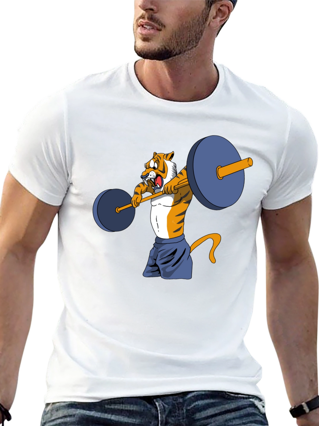 Tiger Lifting Weights Graphic Tee