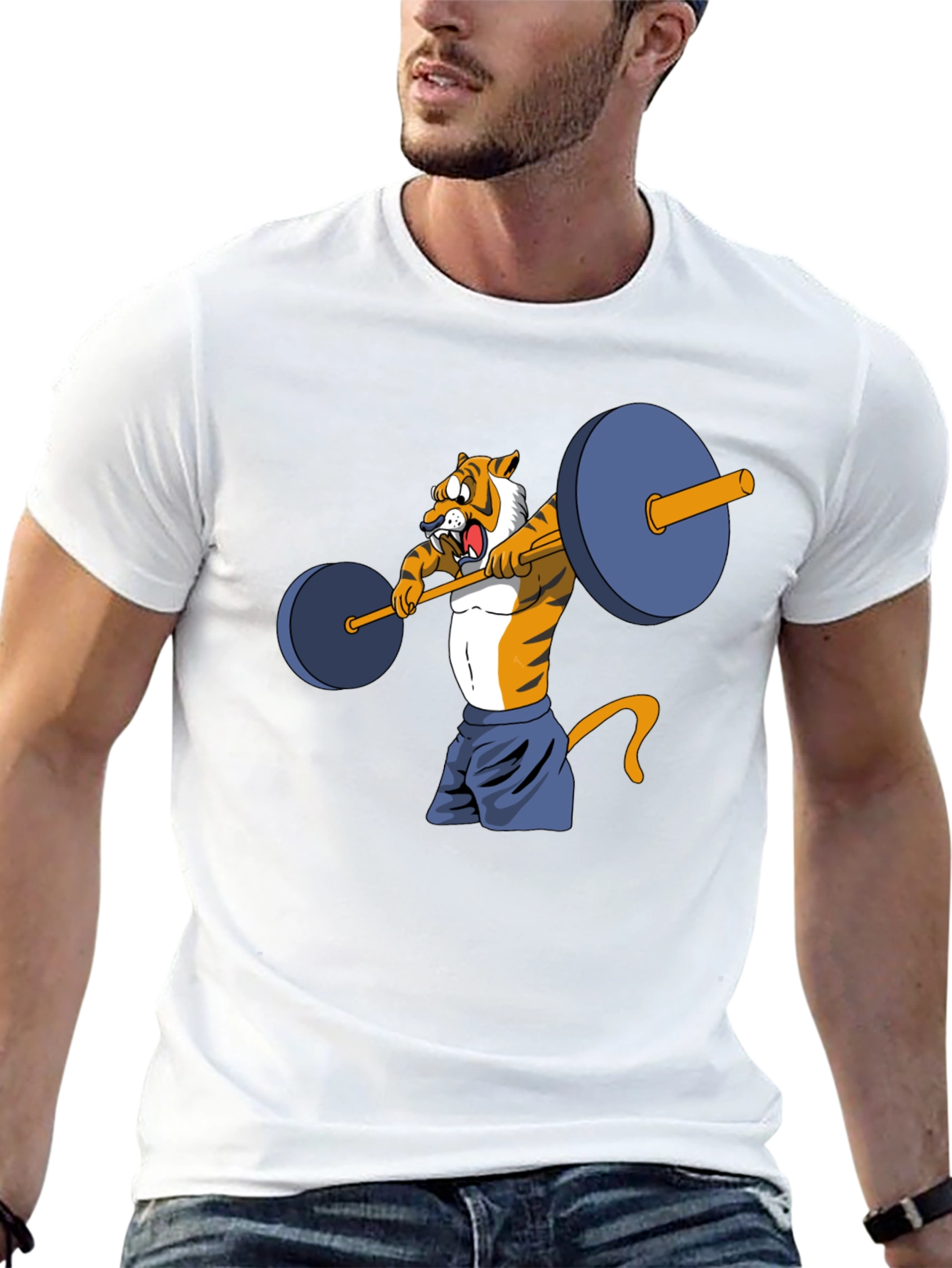 Tiger Lifting Weights Graphic Tee
