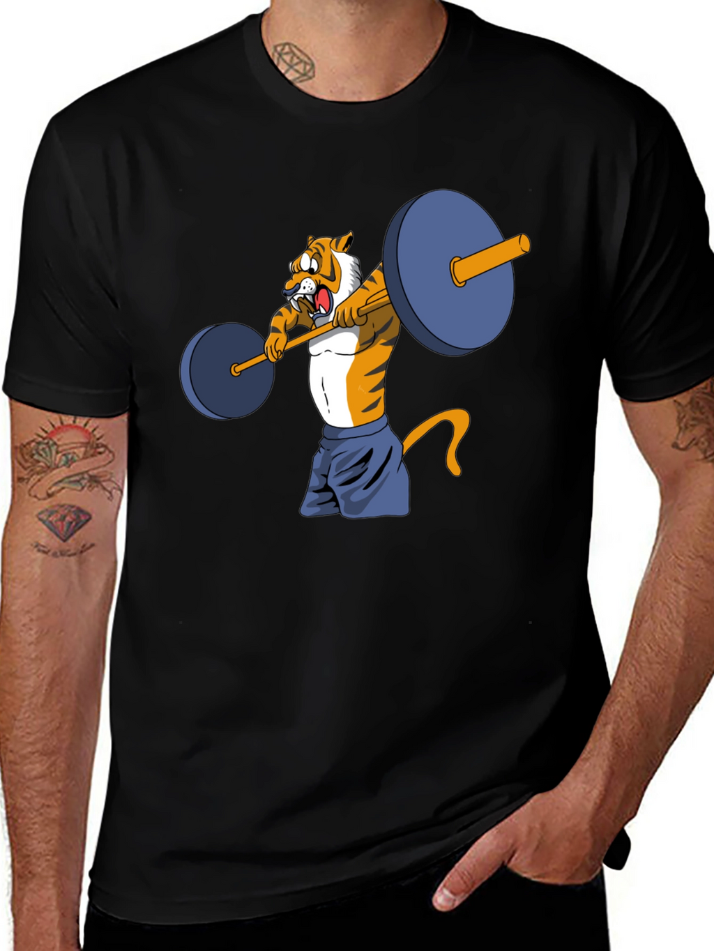 Tiger Lifting Weights Graphic Tee