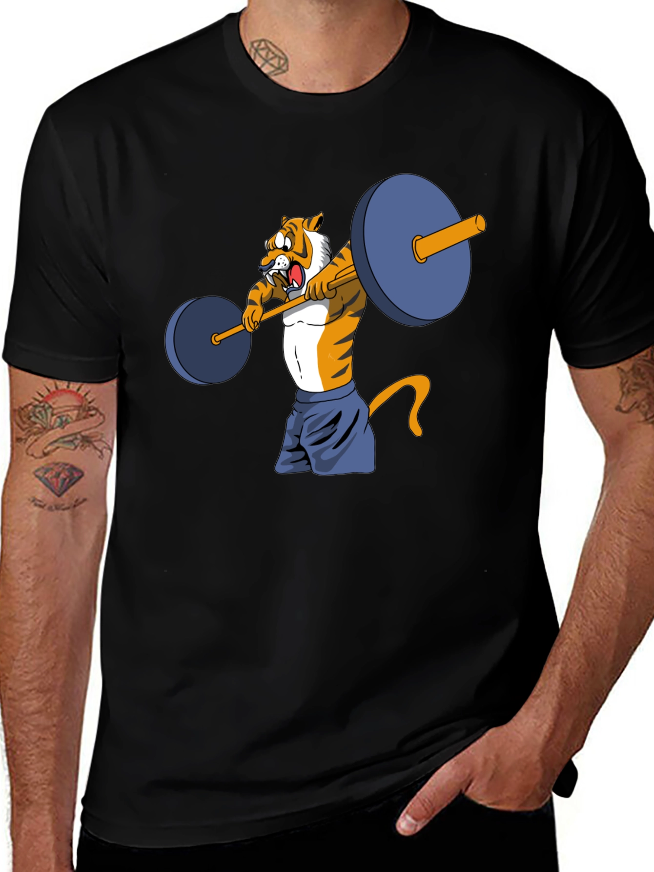 Tiger Lifting Weights Graphic Tee