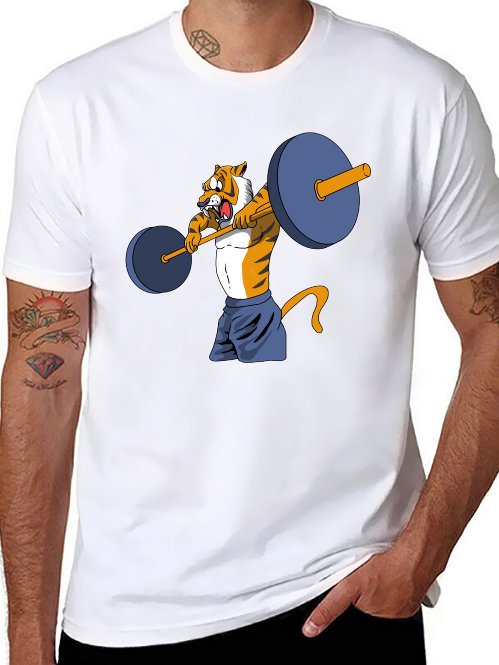 Tiger Lifting Weights Graphic Tee