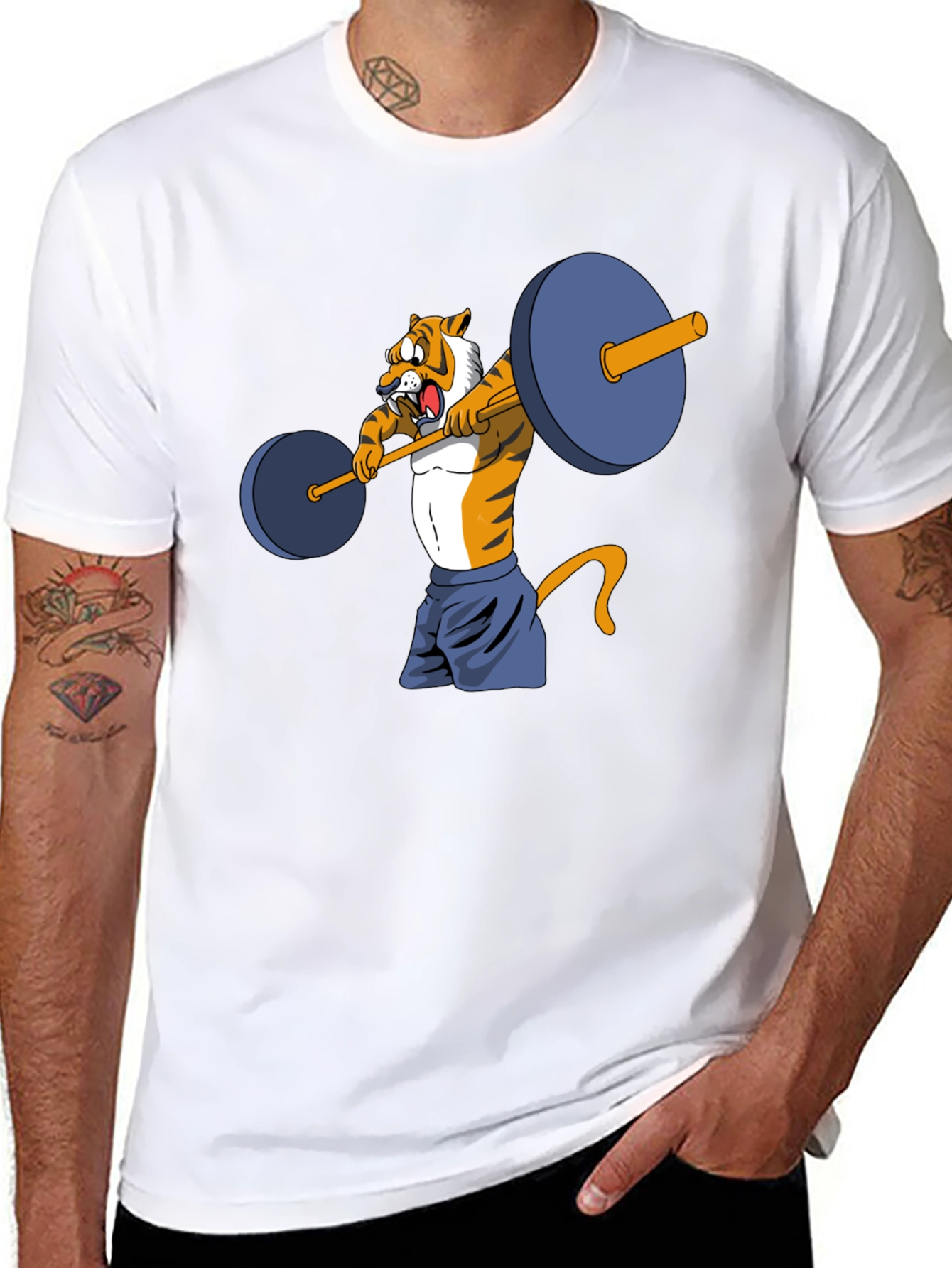 Tiger Lifting Weights Graphic Tee