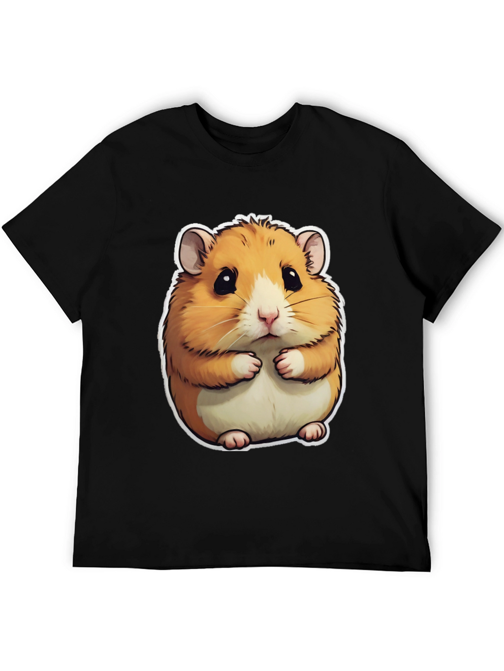 Cute Hamster Graphic T-Shirt - Mens Black Tee