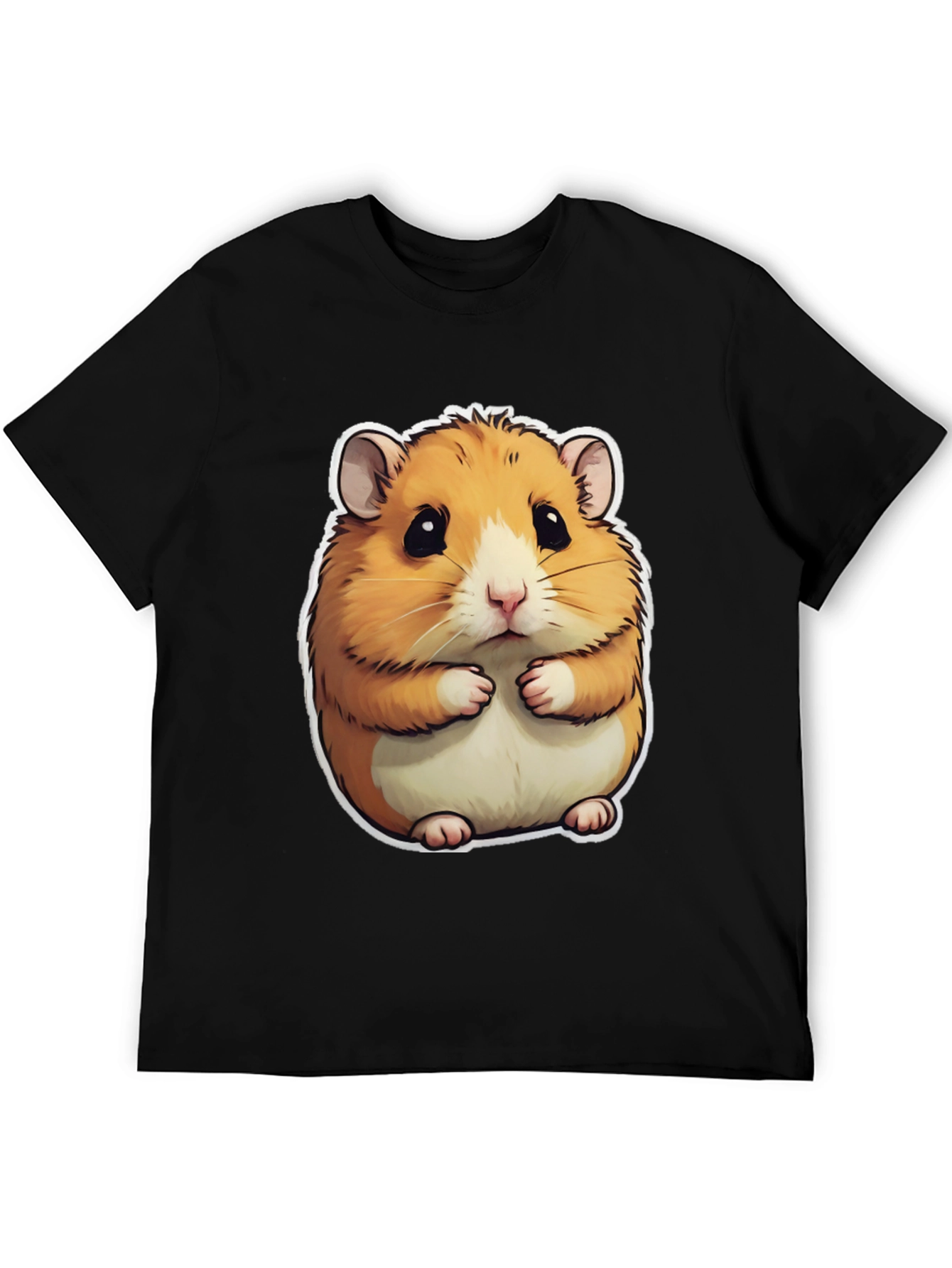 Cute Hamster Graphic T-Shirt - Mens Black Tee
