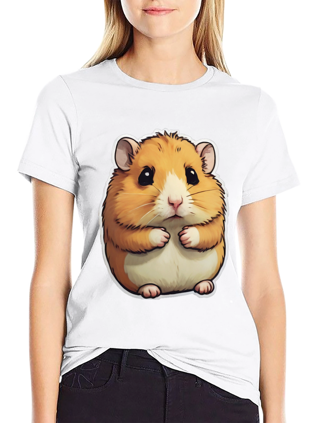Cute Hamster Graphic T-Shirt - Mens Black Tee