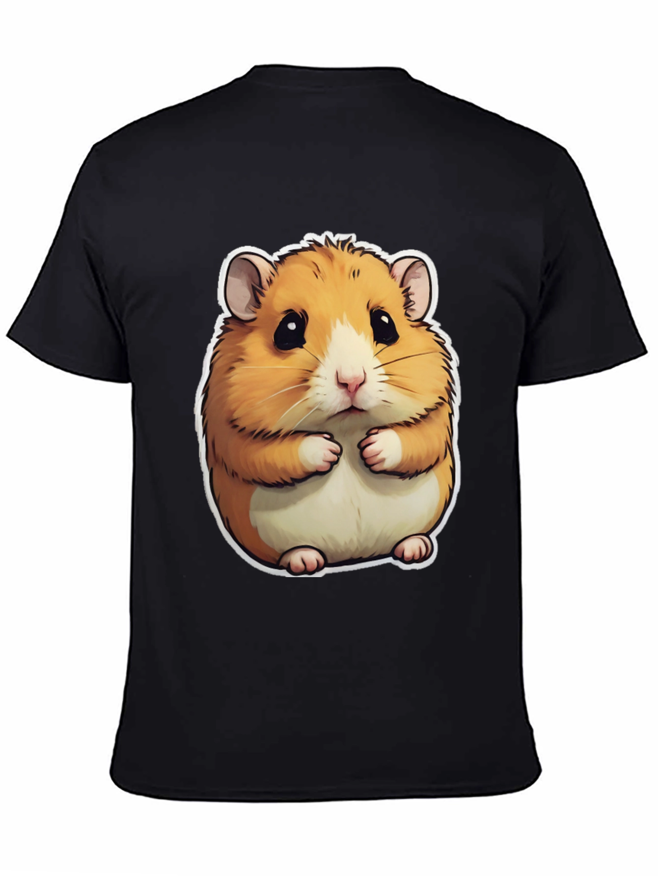 Cute Hamster Graphic T-Shirt - Mens Black Tee