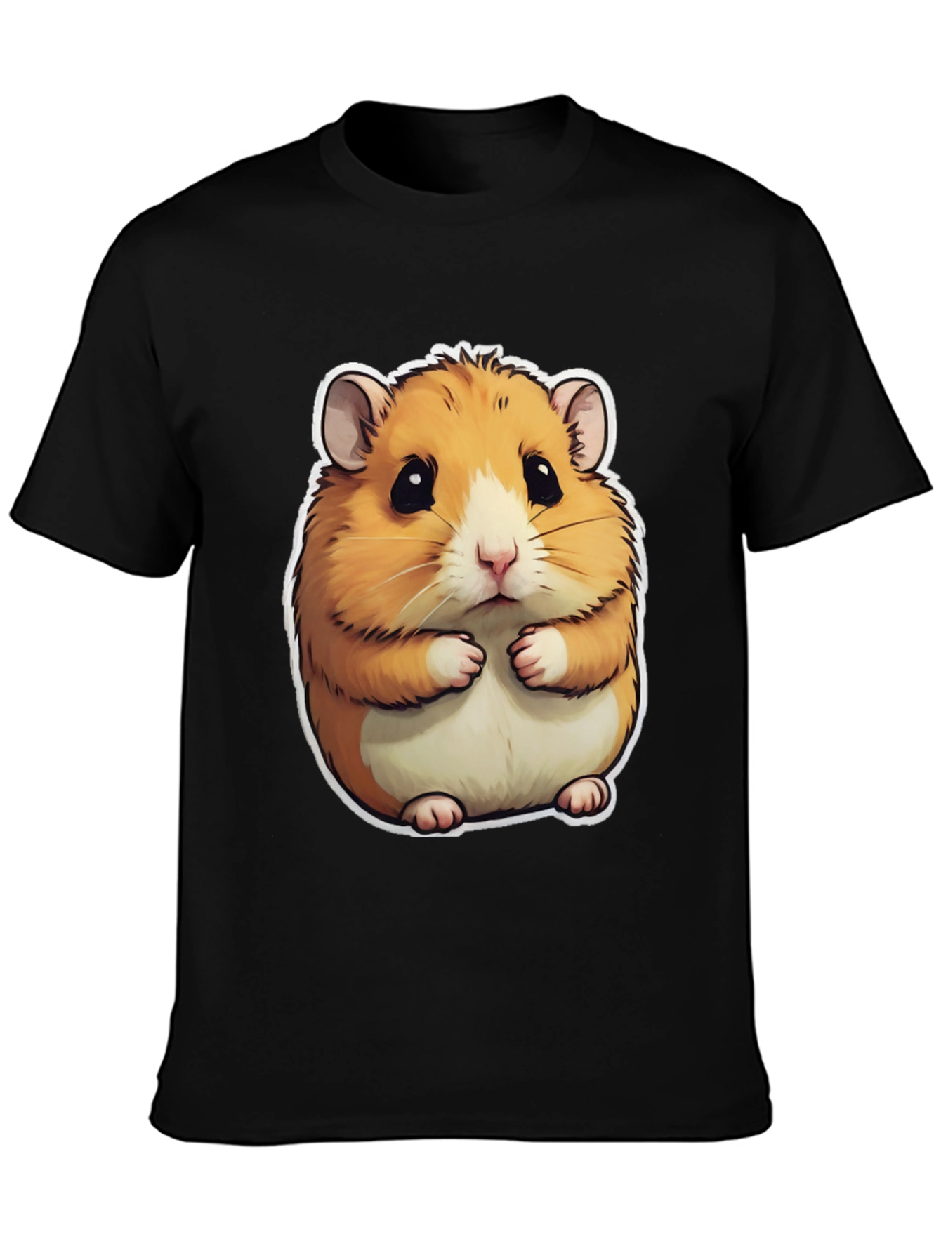 Cute Hamster Graphic T-Shirt - Mens Black Tee