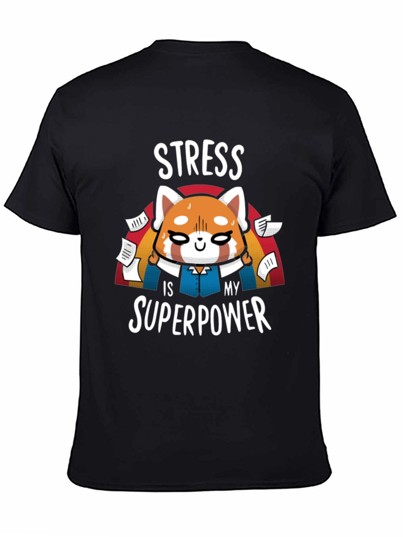 Stress Superpower Black T-Shirt