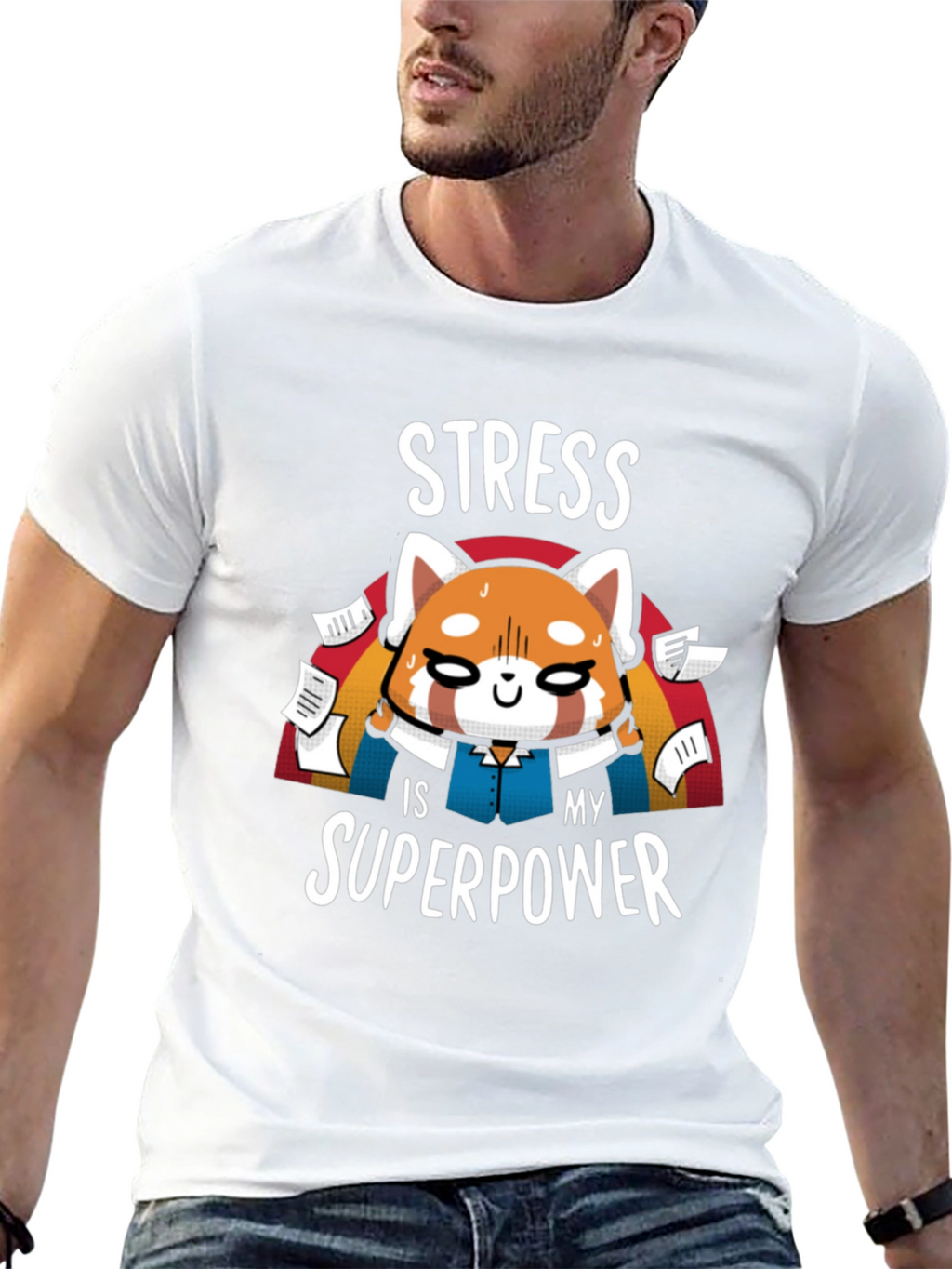 Stress Superpower Black T-Shirt