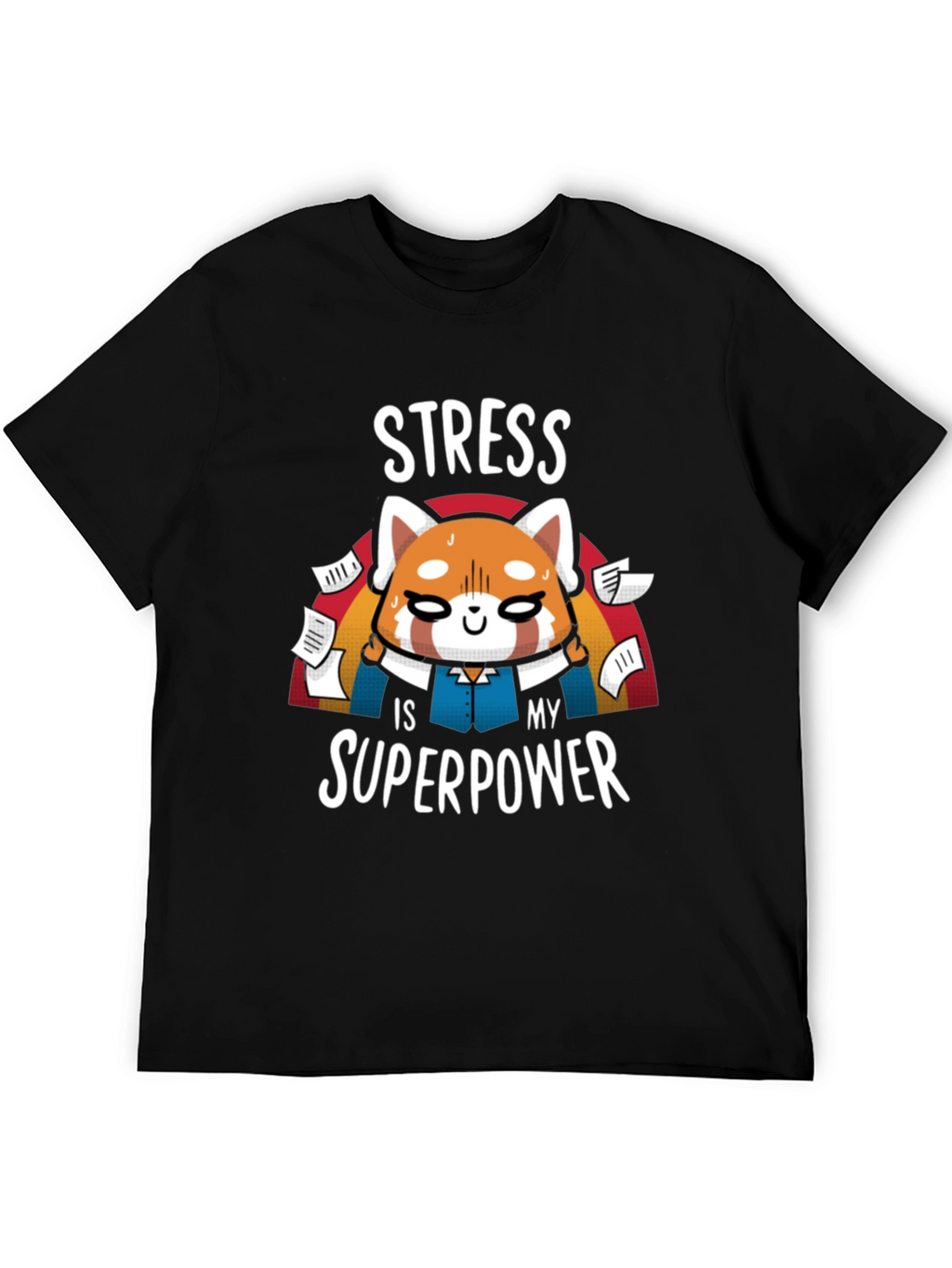 Stress Superpower Black T-Shirt
