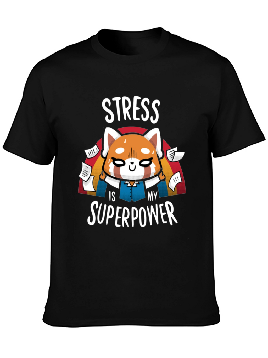 Stress Superpower Black T-Shirt