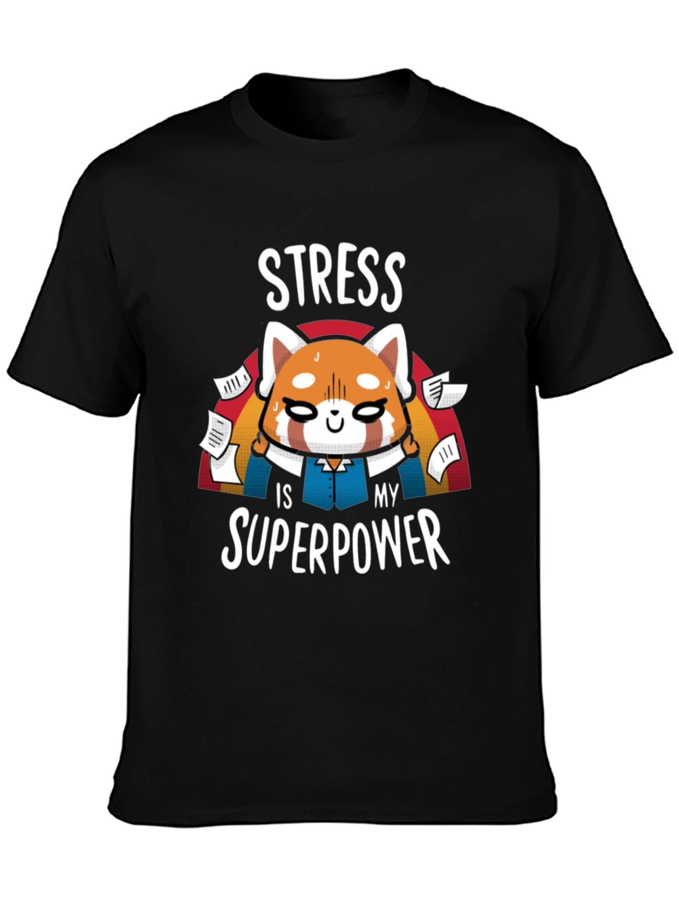 Stress Superpower Black T-Shirt