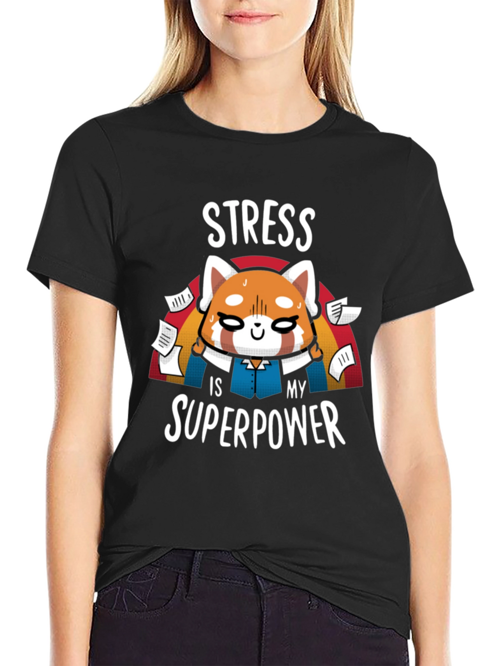 Stress Superpower Black T-Shirt