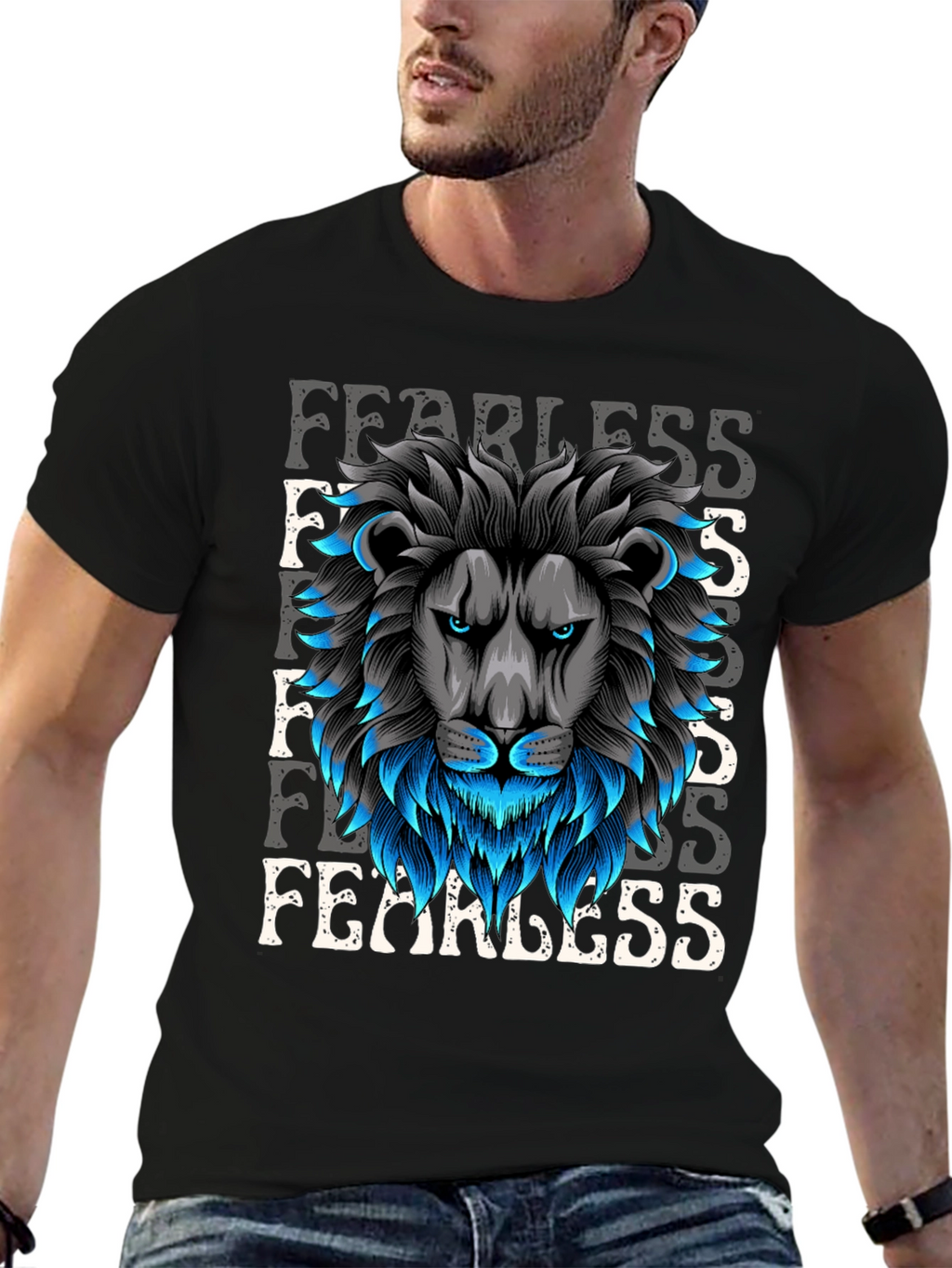 Fearless Lion Graphic T-Shirt