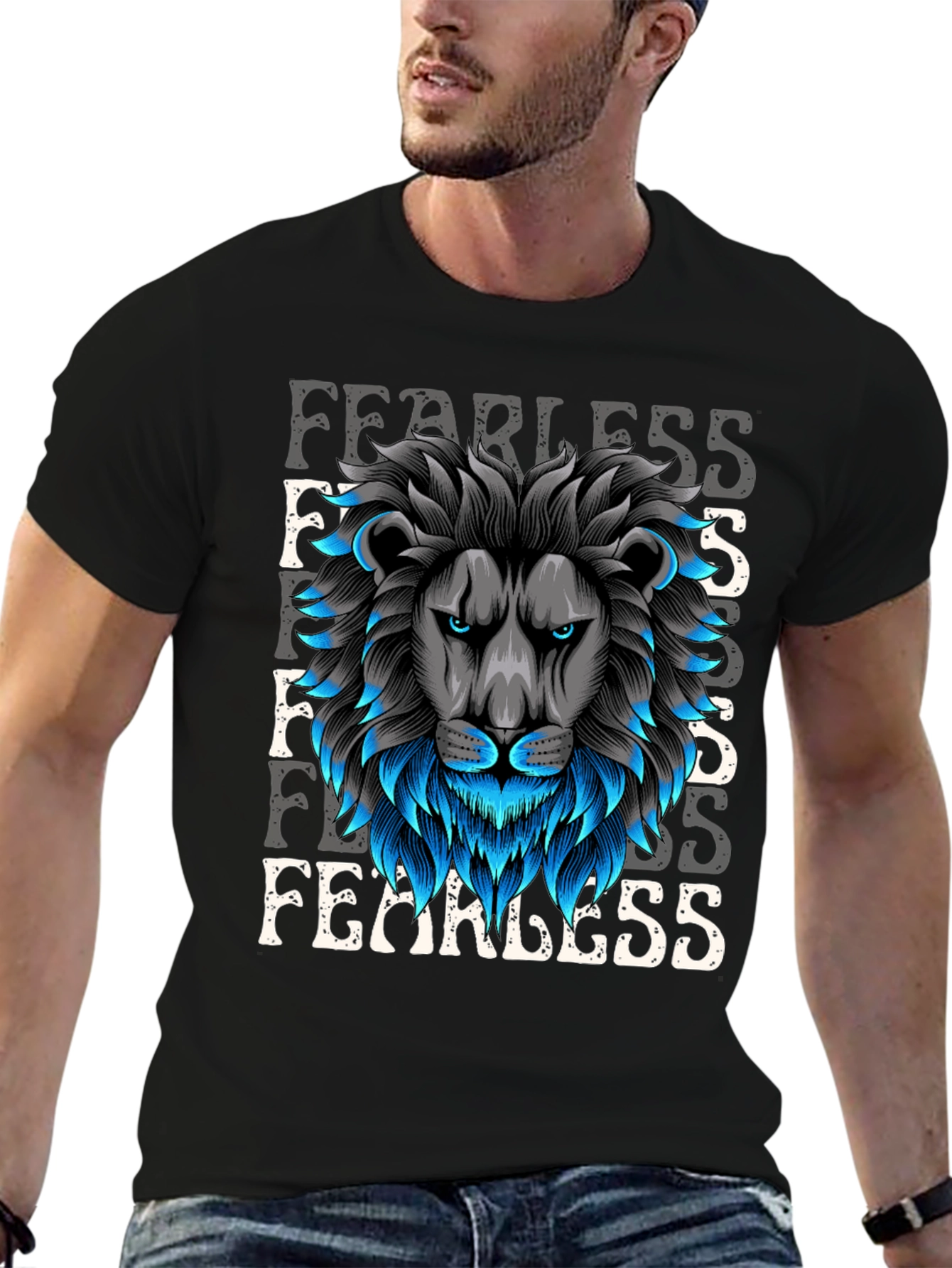 Fearless Lion Graphic T-Shirt