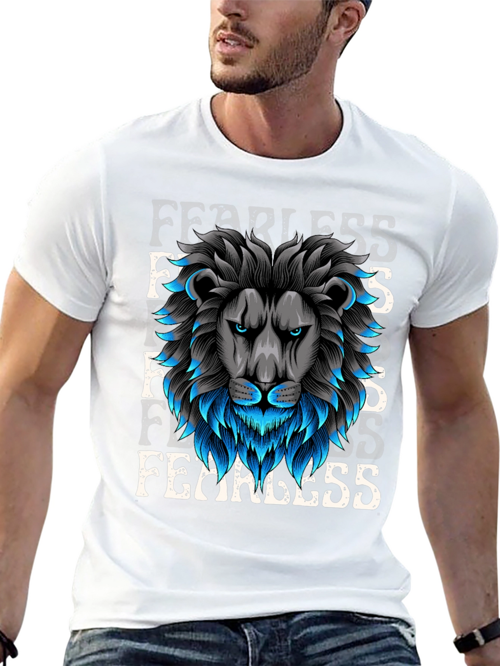 Fearless Lion Graphic T-Shirt