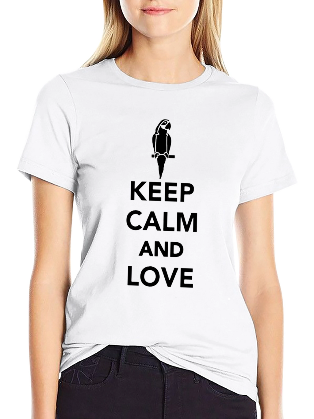 Keep Calm and Love Parrot Black T-Shirt