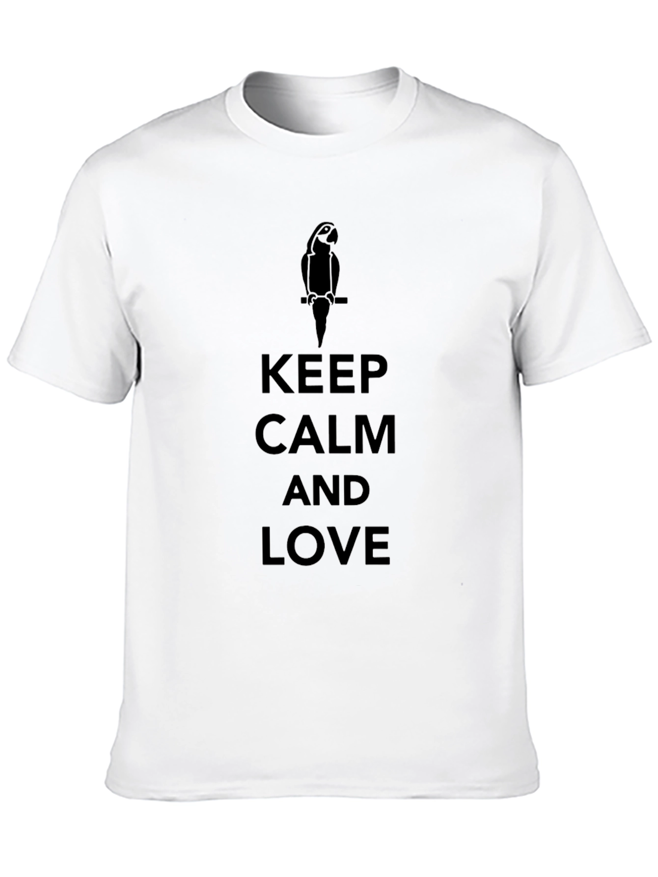 Keep Calm and Love Parrot Black T-Shirt