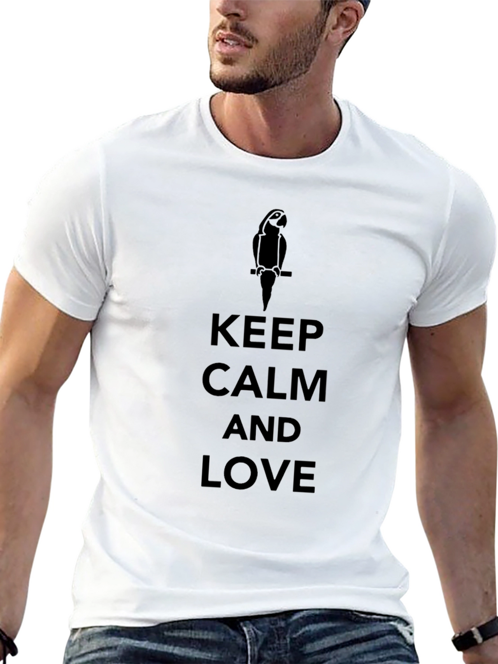 Keep Calm and Love Parrot Black T-Shirt