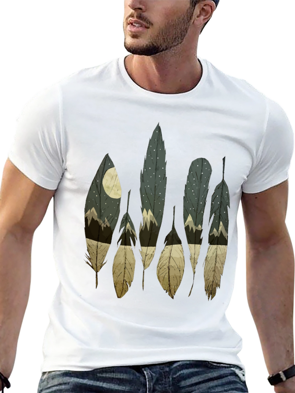 Feather Nightscape Graphic Tee