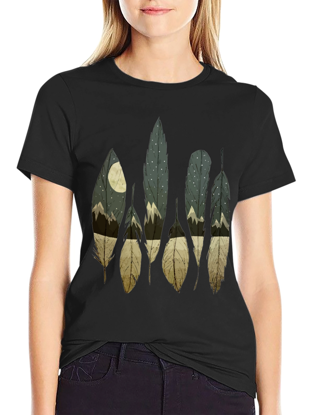 Feather Nightscape Graphic Tee